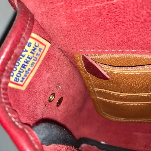 ❤️RARE❤️ Vintage Dooney and Bourke Oxblood Burgundy Maroon Carrier Crossbody Bag - Picture 6 of 16